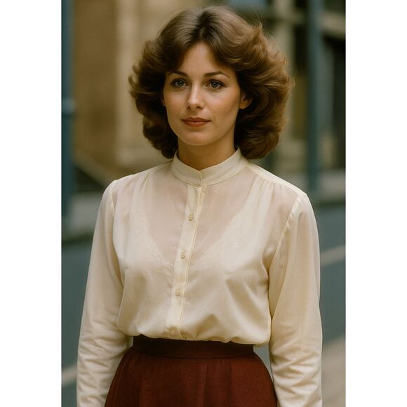 1970's Pendleton Cream Button Up Blouse - Picture 1 of 5